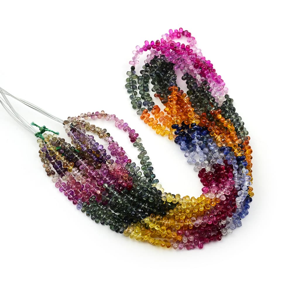 Natural Multi Saphire 2X3mm Faceted Tear Drop, additional view