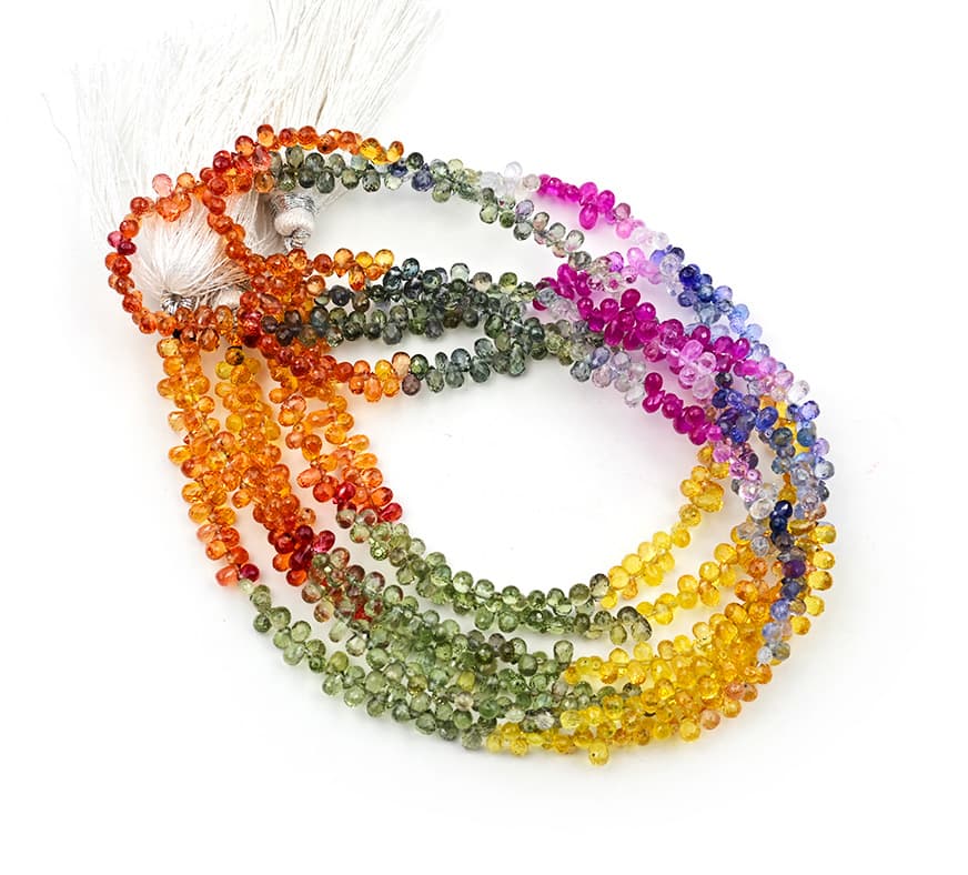Natural Multi Saphire 3X5mm Faceted Tear Drop, additional view