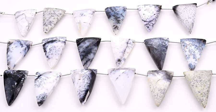 Dendrite Opal 22x34mm Faceted Triangle, additional view
