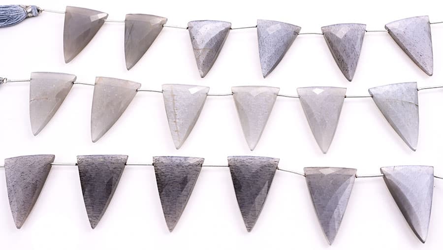 Gray Moonstone 22x34mm Faceted Triangle, additional view