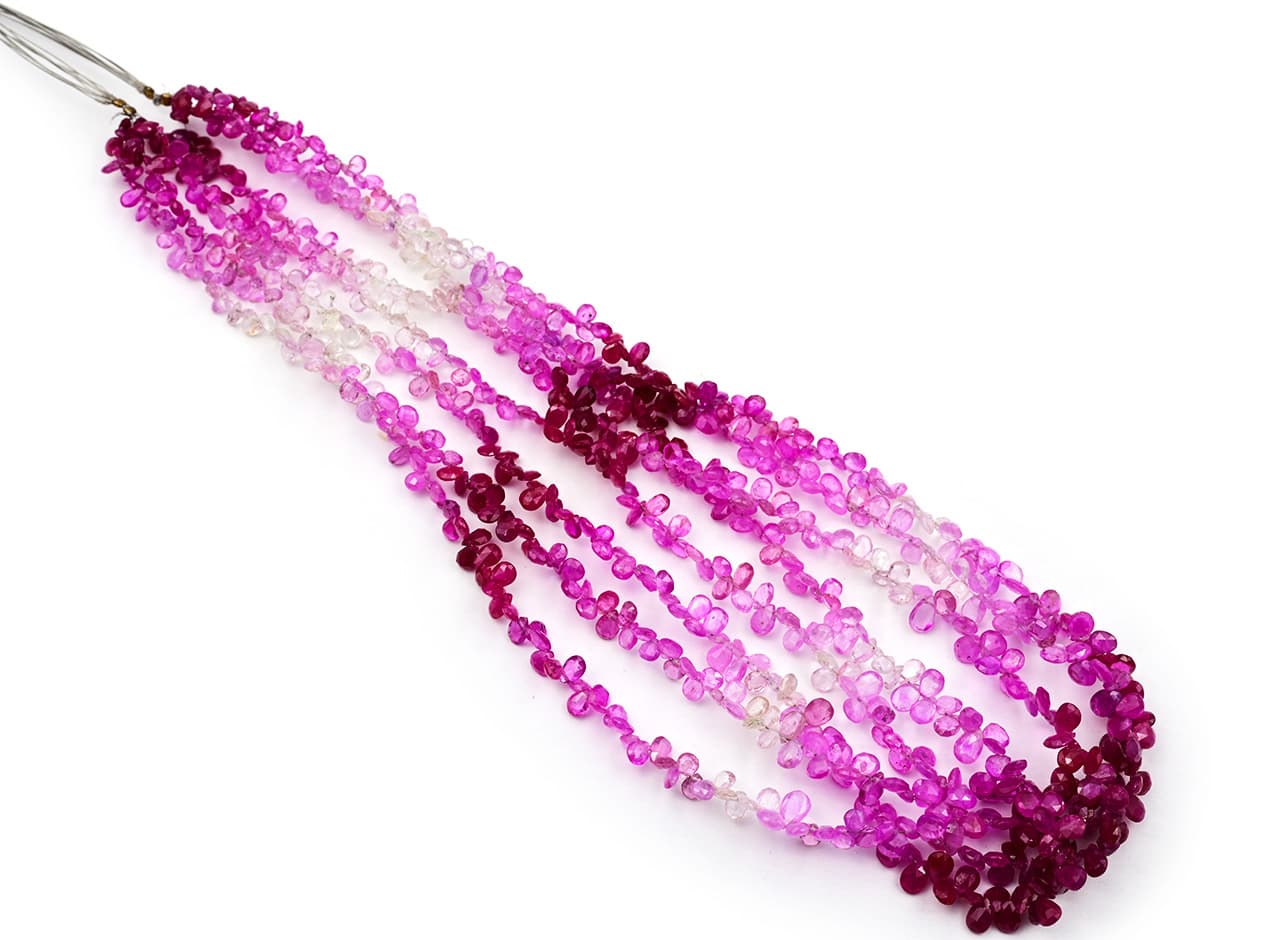 Natural Ruby Shaded 2.5-4mm Faceted Tear Drops, additional view