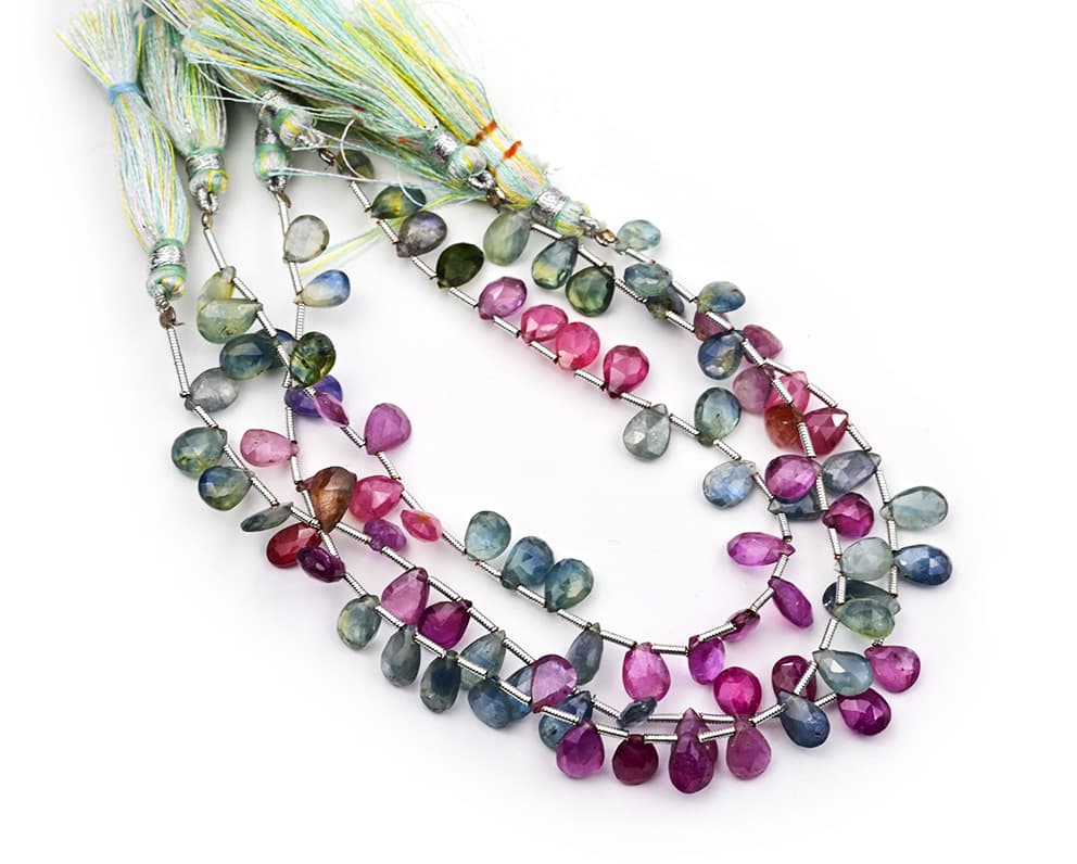 Natural Multi Umba Sapphire 6x9mm Faceted Pear, additional view
