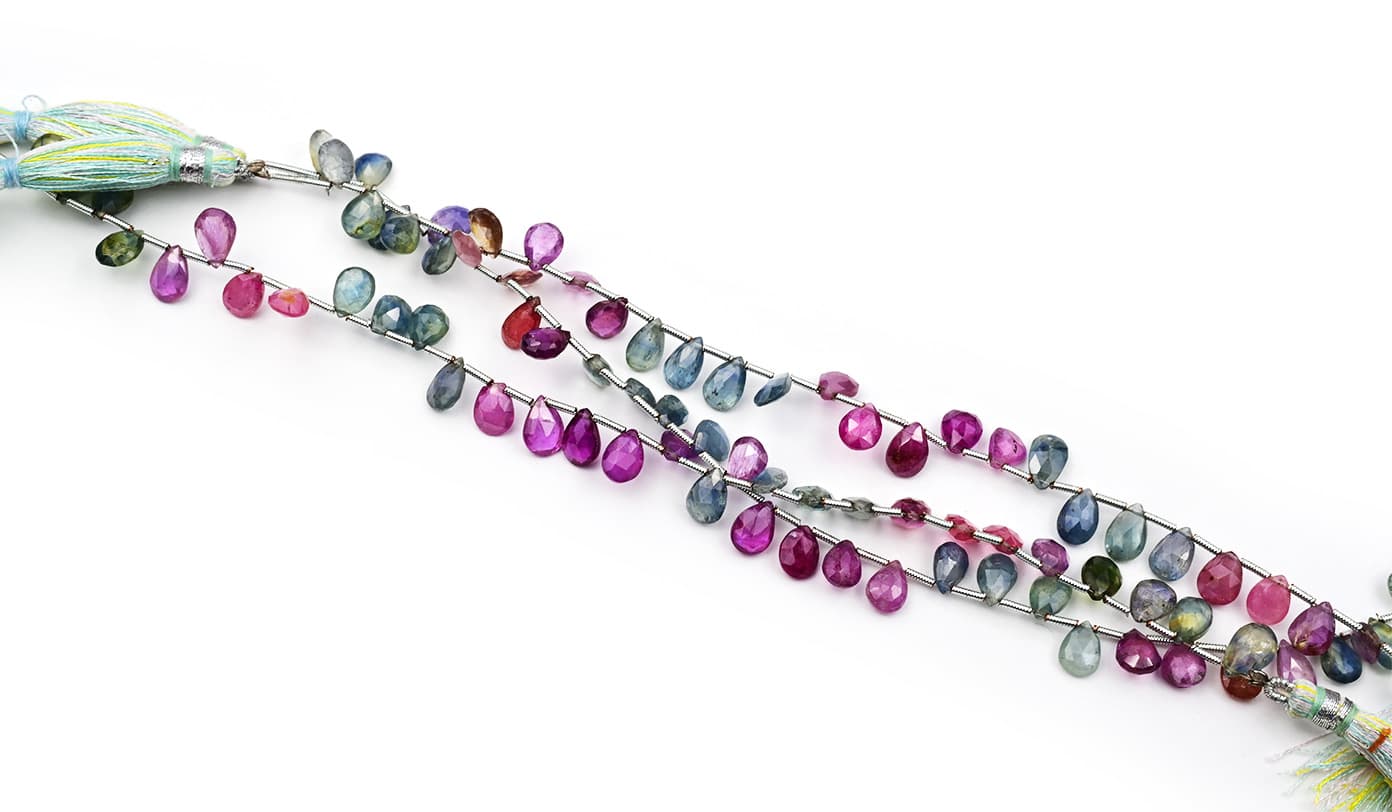 Natural Multi Umba Sapphire 6x9mm Faceted Pear, additional view