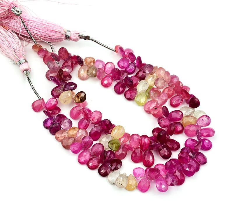 Natural Pink Umba Sapphire 5x8mm Faceted Pear, additional view