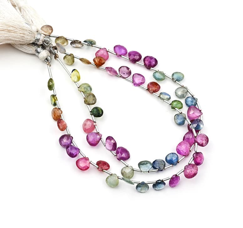 Natural Multi Umba Sapphire 6mm Faceted Heart, additional view