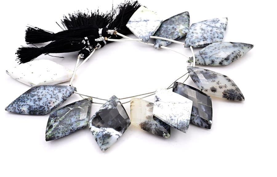 Dendrite opal 24x44mm Faceted Diamond Cut, additional view