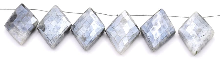 Gray Silverite 24x44mm Faceted Diamond Cut, additional view