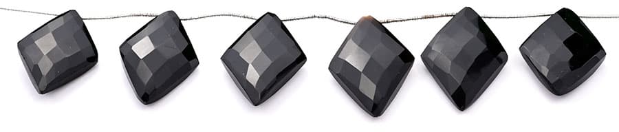 Black Onyx 24x44mm Faceted Diamond Cut, additional view