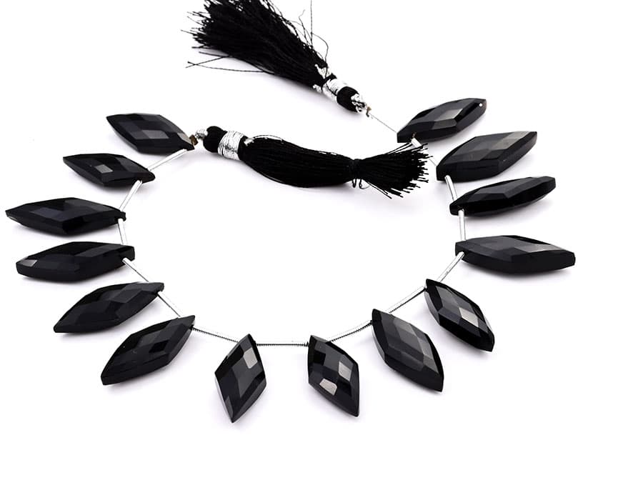 Black Onyx 10x25mm Faceted Diamond Cut (Small), additional view