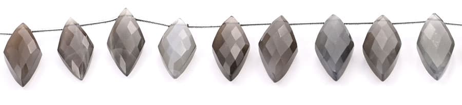 Gray Moonstone 10x25mm Faceted Diamond Cut (Small), additional view