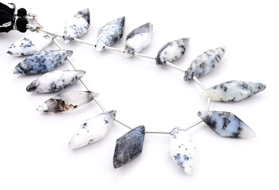 Dendrite opal 10x25mm Faceted Diamond Cut (Small), additional view