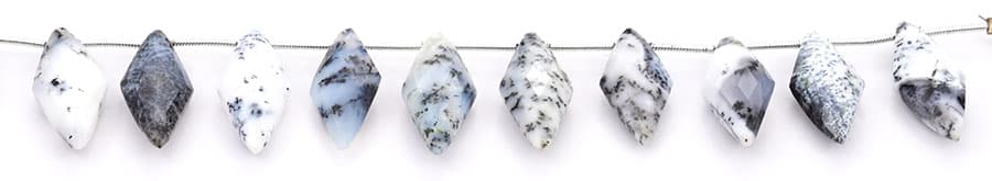Dendrite opal 10x25mm Faceted Diamond Cut (Small), additional view
