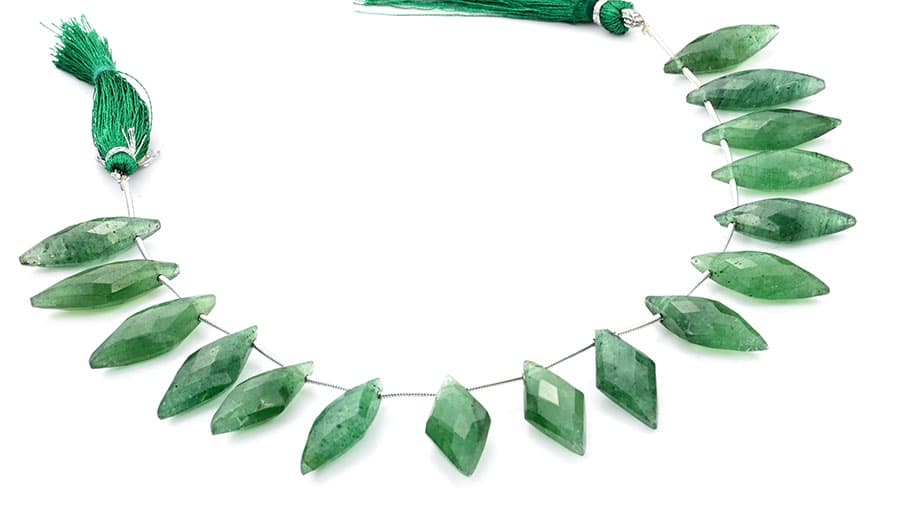 Green Strawberry QTZ. 10x25mm Faceted Diamond Cut (Small), additional view