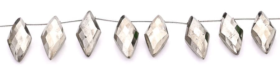 Pyrite 10x25mm Faceted Diamond Cut (Small), additional view