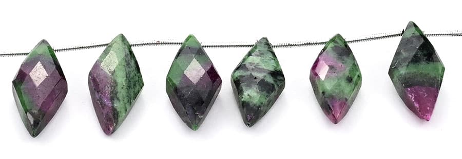 Ruby-Ziosite 10x25mm Faceted Diamond Cut (Small), additional view