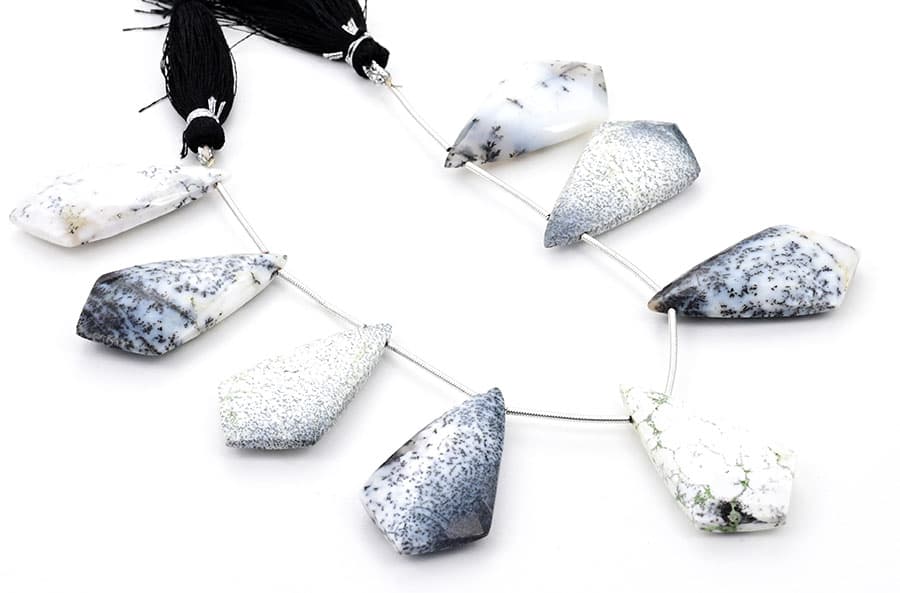 Dendrite opal 20x37mm Faceted Kite shape, additional view