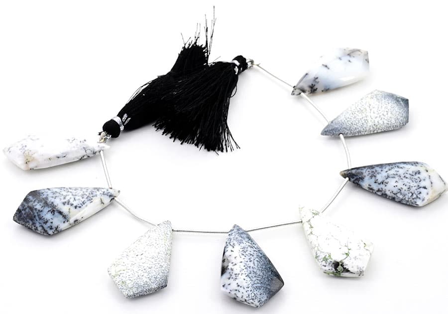 Dendrite opal 20x37mm Faceted Kite shape, additional view