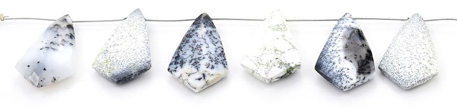 Dendrite opal 20x37mm Faceted Kite shape, additional view