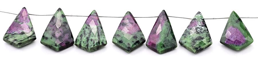 Ruby-Ziosite 20x37mm Faceted Kite shape, additional view