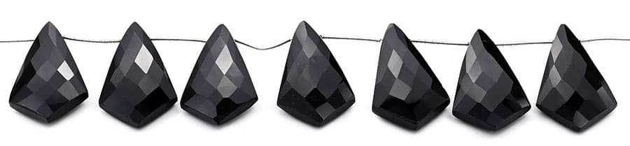 Black Onyx 20x37mm Faceted Kite shape, additional view