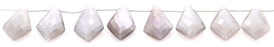 Gray Moonstone 20x37mm Faceted Kite shape, additional view