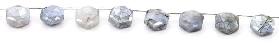 Gray Silverite 11mm Faceted Haxagon, additional view
