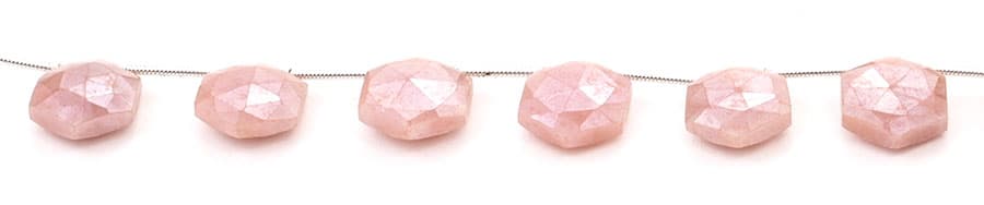 Peach Moonstone Coated 11mm Faceted Haxagon, additional view