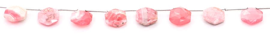 Rhodochrosite 11mm Faceted Haxagon, additional view