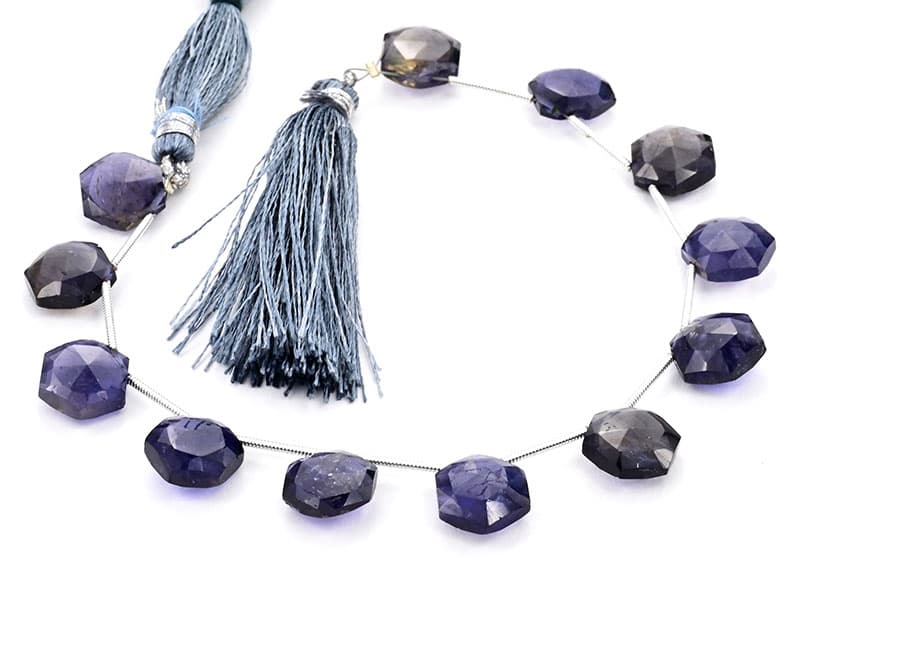 Iolite 11mm Faceted Haxagon, additional view