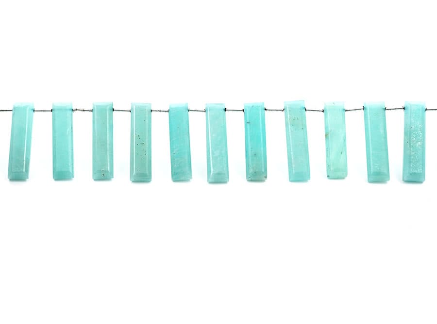Amazonite 7x28mm Faceted Rectangle, additional view