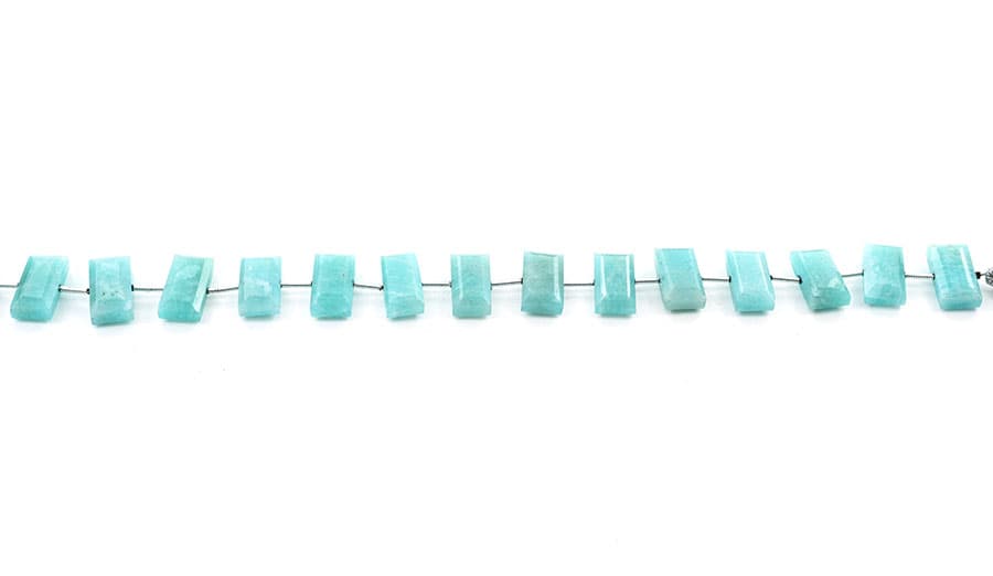 Amazonite 8x16mm Faceted Rectangle Center Drill, additional view
