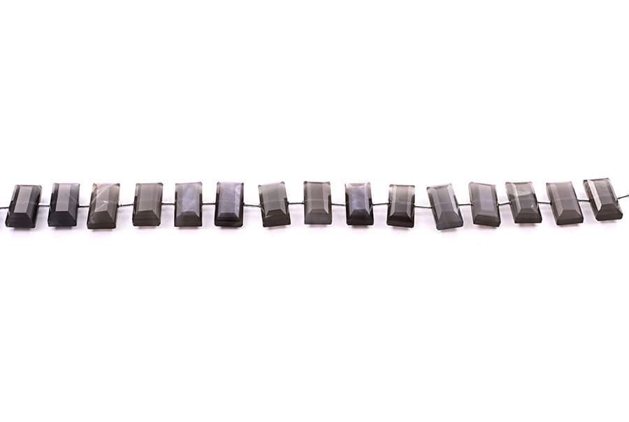 Gray Moonstone 8x16mm Faceted Rectangle Center Drill, additional view