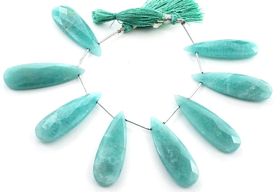Amazonite 15x45mm Faceted Pear, additional view