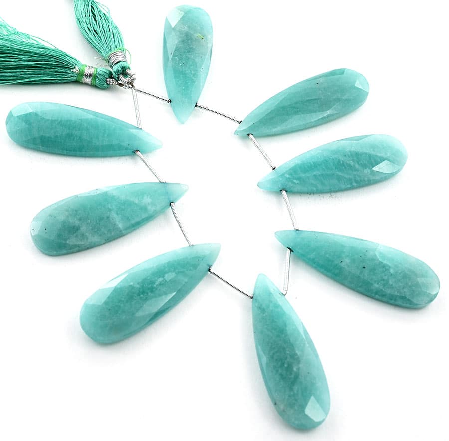 Amazonite 15x45mm Faceted Pear, additional view