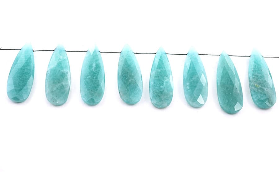 Amazonite 15x45mm Faceted Pear, additional view