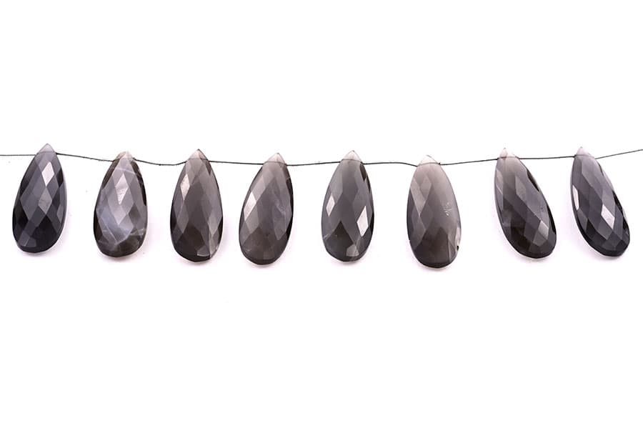 Gray Moonstone 15x45mm Faceted Pear, additional view