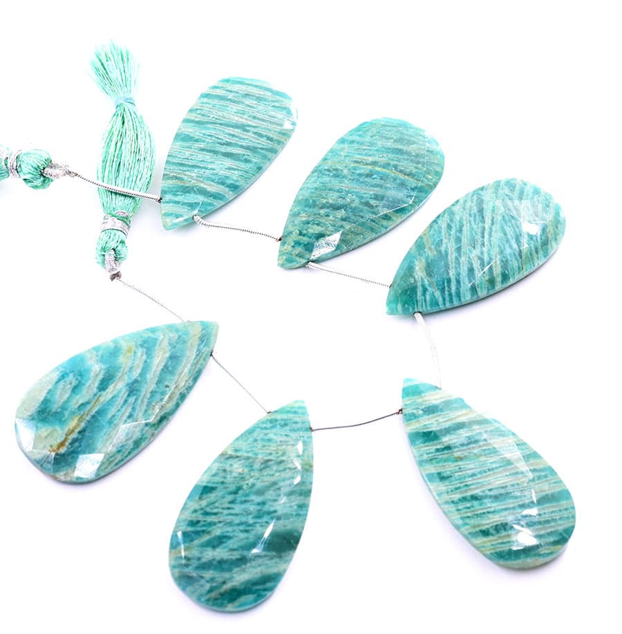 Russian Amazonite 24x45mm Faceted Pear, additional view