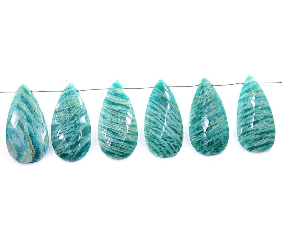 Russian Amazonite 24x45mm Faceted Pear, additional view