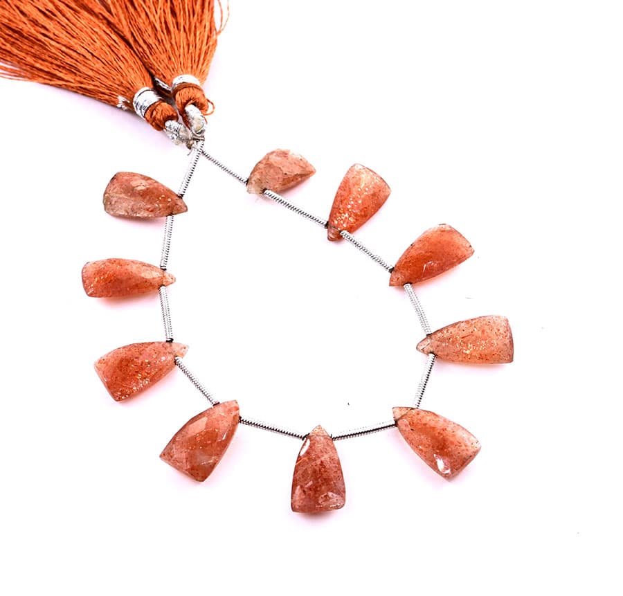 Sunstone 9x15mm Faceted Pyramid, additional view