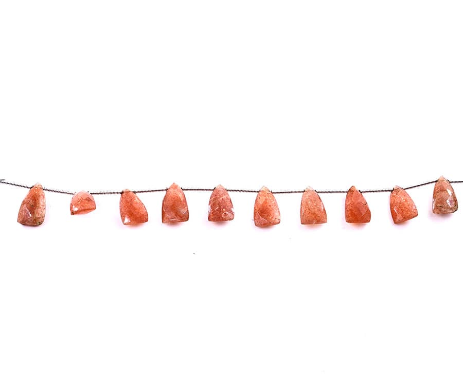 Sunstone 9x15mm Faceted Pyramid, additional view
