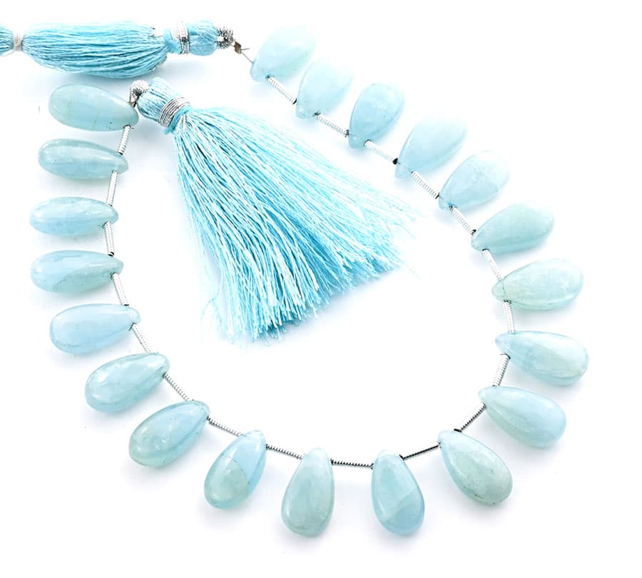 Milky Aquamarine 7X15mm Smooth Pear, additional view