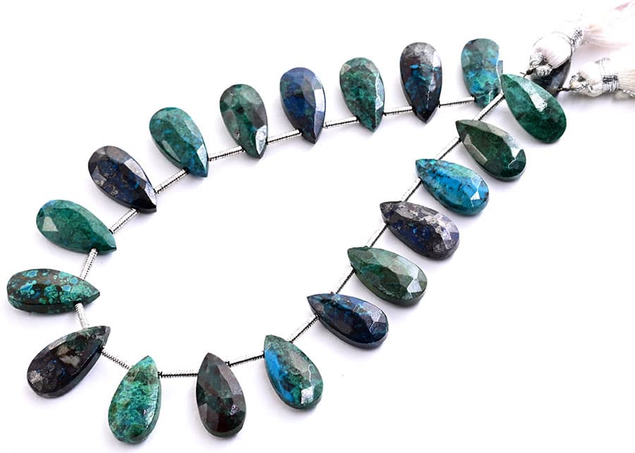 Chrysocolla 7X15mm Faceted Pear, additional view
