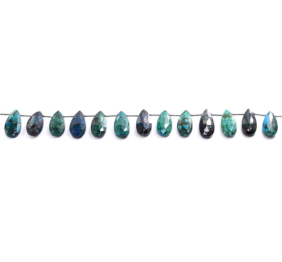 Chrysocolla 7X15mm Faceted Pear, additional view