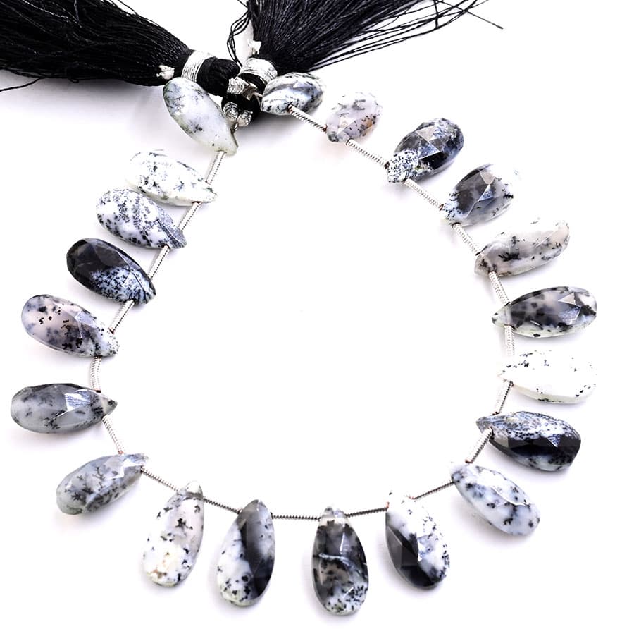 Dendrite opal 7X15mm Faceted Pear, additional view