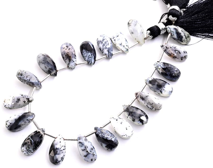 Dendrite opal 7X15mm Faceted Pear, additional view