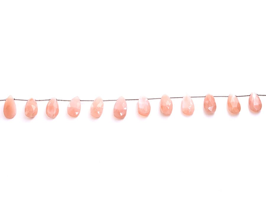 Peach Moonstone 7X15mm Faceted Pear, additional view