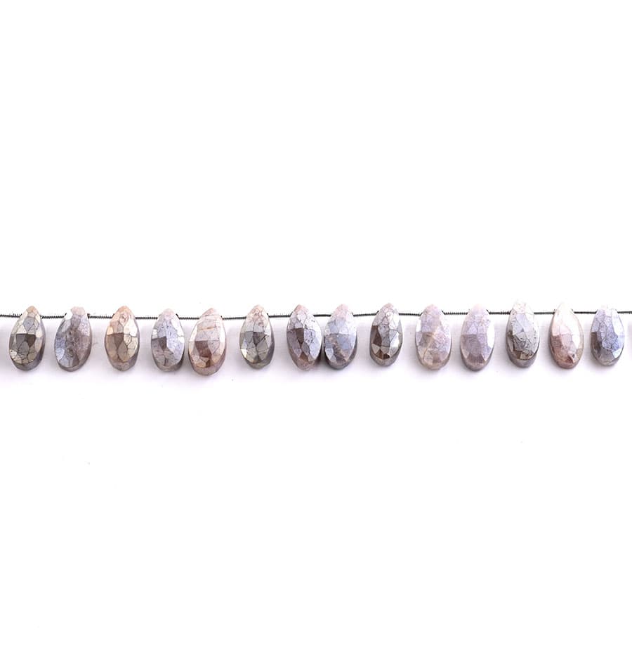 Chocolate Moonstone Coated 7X15mm Faceted Pear, additional view