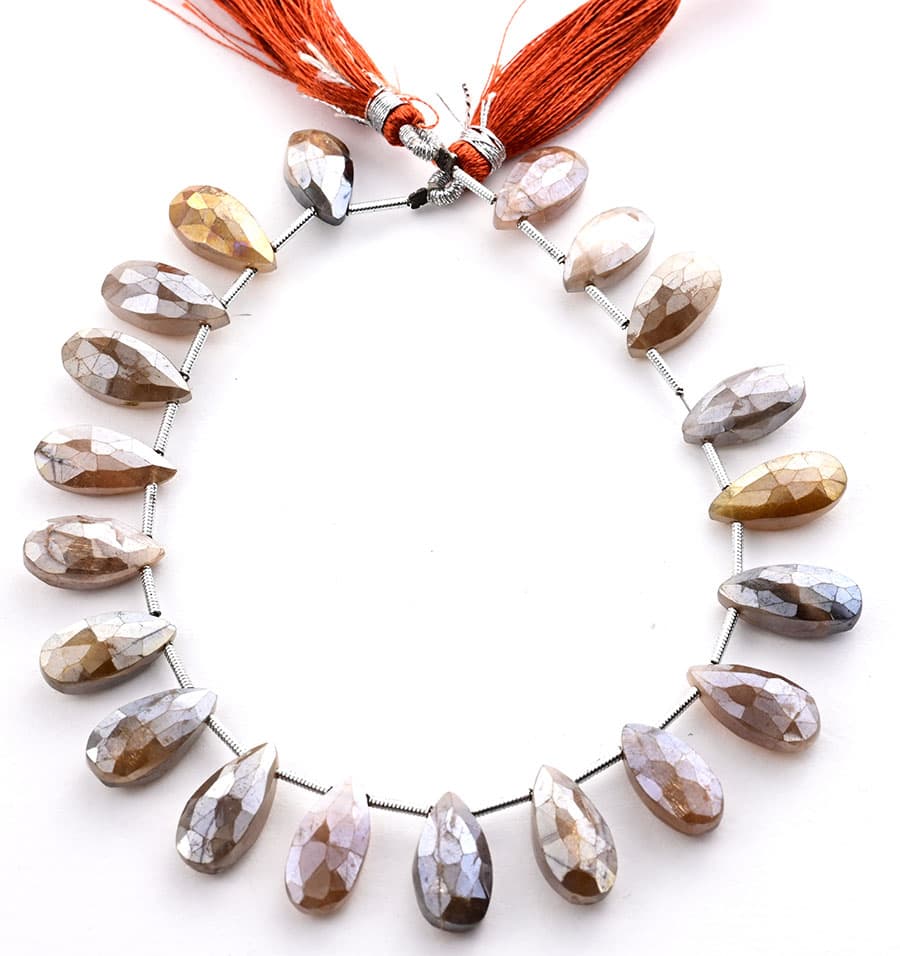 Golden Shine Moonstone 7X15mm Faceted Pear, additional view