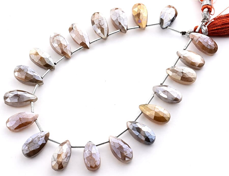 Golden Shine Moonstone 7X15mm Faceted Pear, additional view