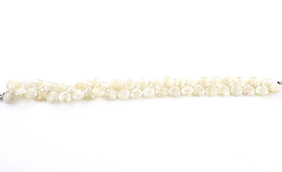 White Silverite 9mm Faceted Heart (Calibrated), additional view